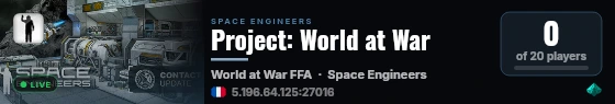 Project: World at War live status badge