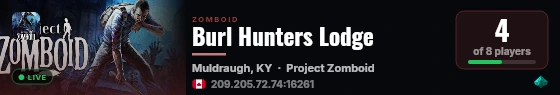 Burl Hunters Lodge live status badge