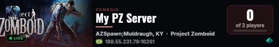 My PZ Server live status badge
