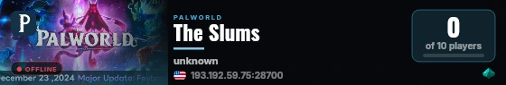 The Slums live status badge