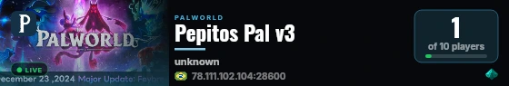 Pepitos Pal v3 live status badge