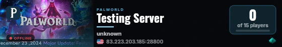 Testing Server live status badge