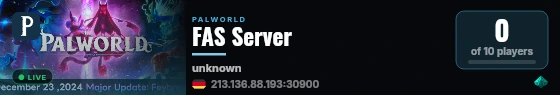 FAS Server live status badge