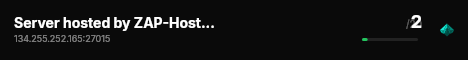 Server hosted by ZAP-Hosting.com live status badge