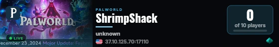 ShrimpShack live status badge