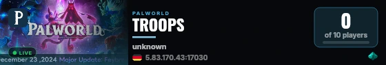 TROOPS live status badge