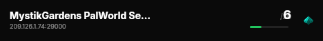MystikGardens PalWorld Server live status badge