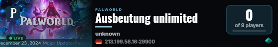 Ausbeutung unlimited live status badge
