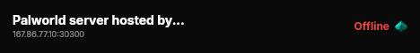 Palworld server hosted by G-Portal live status badge