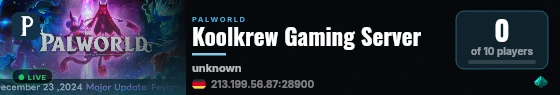 Koolkrew Gaming Server live status badge