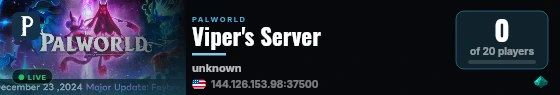 Viper's Server live status badge