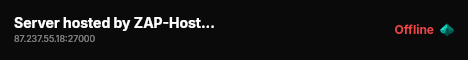 Server hosted by ZAP-Hosting.com live status badge