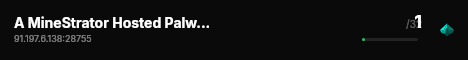 A MineStrator Hosted Palworld Server live status badge