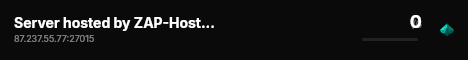 Server hosted by ZAP-Hosting.com live status badge