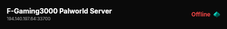 F-Gaming3000 Palworld Server live status badge