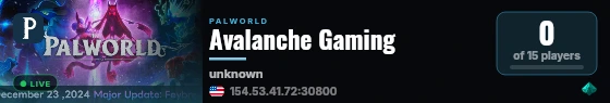 Avalanche Gaming live status badge