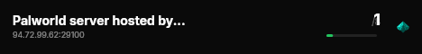 Palworld server hosted by G-Portal live status badge