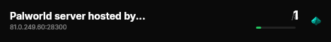 Palworld server hosted by G-Portal live status badge