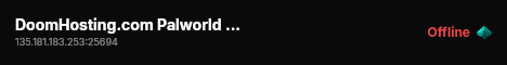 DoomHosting.com Palworld server live status badge