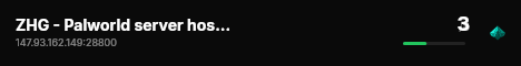 ZHG - Palworld server hosted by G-Portal live status badge