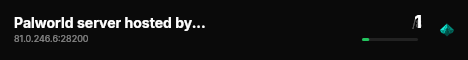 Palworld server hosted by G-Portal live status badge