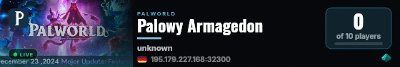 Palowy Armagedon live status badge