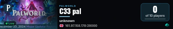 C33 pal live status badge