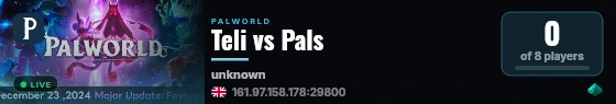 Teli vs Pals live status badge