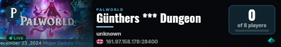 Günthers *** Dungeon live status badge