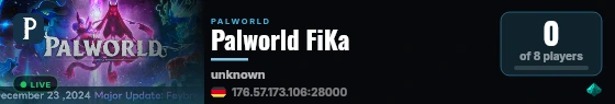 Palworld FiKa live status badge