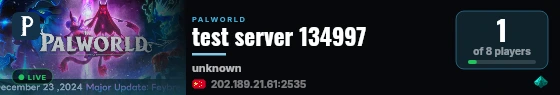 test server 134997 live status badge