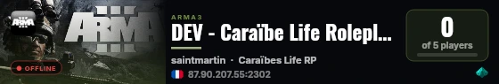 DEV - Caraïbe Life Roleplay live status badge