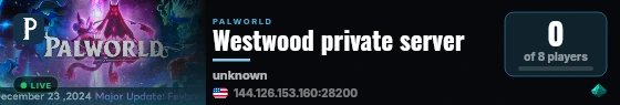 Westwood private server live status badge