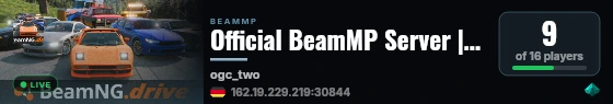 Official BeamMP Server | OGC TWO (01) | Germany | 2 Vehicle | Modded live status badge