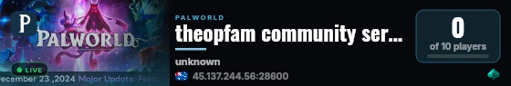 theopfam community server live status badge