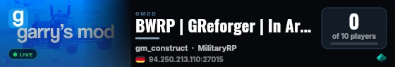 BWRP | GReforger | In Arbeit... live status badge