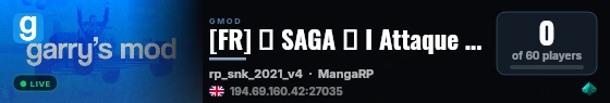 [FR] ⚔️ SAGA 🪽 I Attaque des titans I New map et Script� live status badge