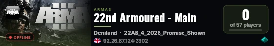 22nd Armoured - Main live status badge