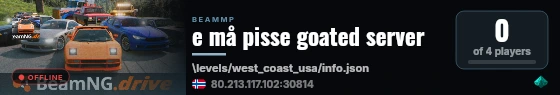 e må pisse goated server live status badge