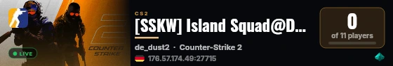 [SSKW] Island Squad@DAMNUM live status badge