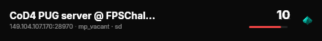 CoD4 PUG server @ FPSChallenge.eu live status badge