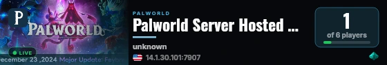 Palworld Server Hosted By Host Havoc live status badge