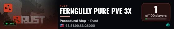 FERNGULLY PURE PVE 3X live status badge