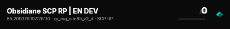 Obsidiane SCP RP | EN DEV live status badge
