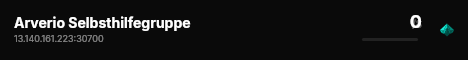 Arverio Selbsthilfegruppe live status badge