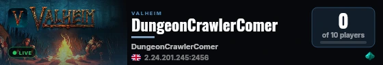 DungeonCrawlerComer live status badge