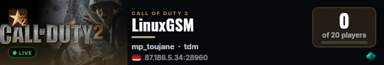 LinuxGSM live status badge