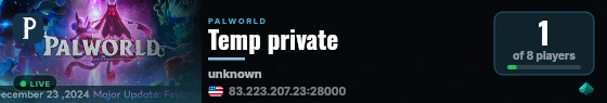 Temp private live status badge