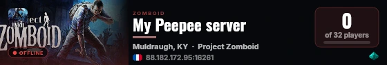 My Peepee server live status badge