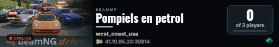 Pompiels en petrol live status badge